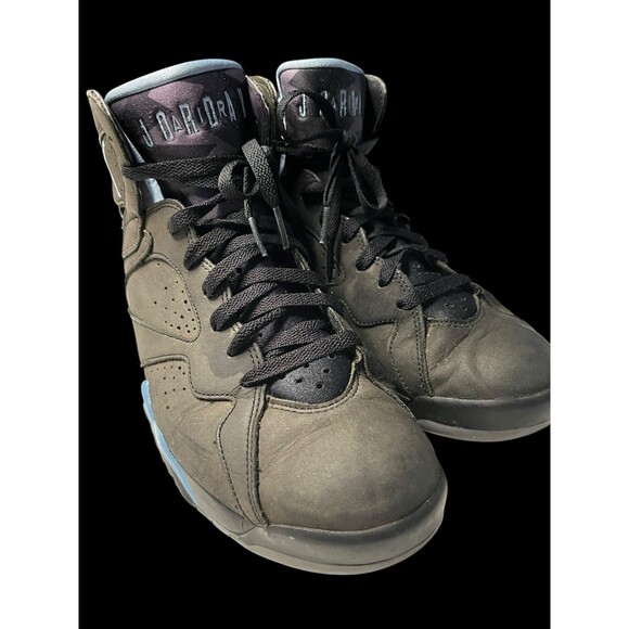 Nike Air Jordan 7 Retro Chambray Mens Size 9.5 Black Basketball Shoes Sneakers - Picture 6 of 11